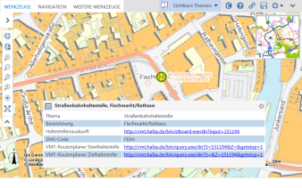 Screenshot der Web-Anwendung mit Informations-Layer